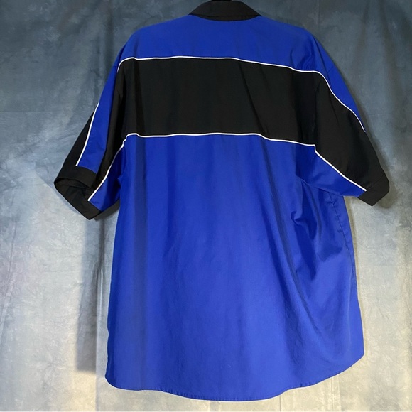 Ford Racing Black/Blue Mechanic Button Down Work Pit Crew Racing XL Short Sleeve - Picture 2 of 7